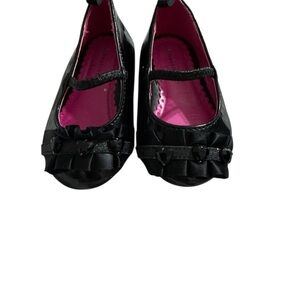 Healthtex Black Ballet Flats with Pink Interior